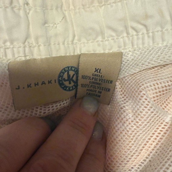 J. Khaki Orange Yellow Swim Trunks with Floral Design - Picture 6 of 8